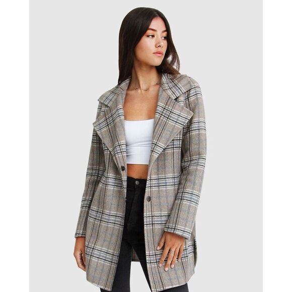 Belle & Bloom Ex-Boyfriend Wool Blend Oversized Jacket Plaid Size S $238.00 - Picture 2 of 13